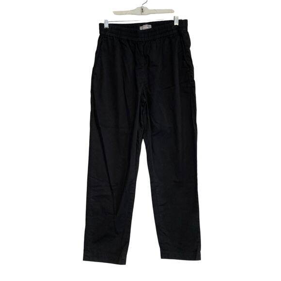 Everlane Black Cotton Elastic Waist Loungewear Loose Fit Curvy Pants Size 4 - Picture 1 of 16